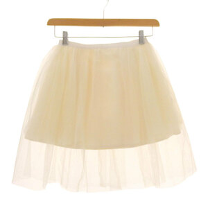  super-beauty goods Christian Dior Raf Simons period silk chu-ru miniskirt 42 white lady's 15AW