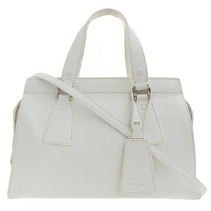  super-beauty goods tag attaching joru geo Armani present Logo Y1D043rusak on z leather 2way shoulder handbag white lady's regular price 268000 jpy 