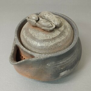 Ze73). bin unused Ono wide person inspection : small teapot Bizen . Yakishime . tea utensils . tea utensils small teapot 