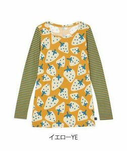 Mサイズ　マタノアツコ俣野温子★ワコール新品ｈａｎａｕｔａ　Ｔシャツ　インナー丸首☆イチゴいちご苺ストロベリーYE　送料185円追跡OK！