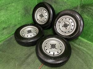 スクラム等に ブリヂストン RD-605 STEEL 145/R12 スチールホイール付き 12×4J 4H PCD100 売切!!