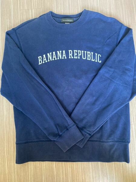 BANANA REPUBLIC / バナナリパブリック スウェット Lサイズ ネイビー クルーネック 90's 古着 北マリアナ諸島製 在原みゆ紀