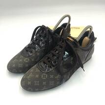 【美品】B980 LOUIS VUITTON ルイヴィトン モノグラム スニーカー ブラウン レディース シューズ ドライビング ローカットスニーカー_画像1