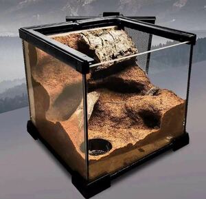 爬虫類両生類飼育ケージ、オリジナルガラス飼育ケージ20x20x16cm 送料込み即時発送