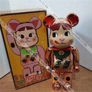 BE@RBRICK 招き猫 ペコちゃん 桃金メッキ 不二家 ベアブリック bearbrick コラボ MEDICOM TOY 400% メディコム トイ