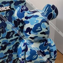 BE@RBRICK BAPE(R) CAMO 400% BLUE コラボ ベアブリック bearbrick MEDICOM TOY コレクション_画像4