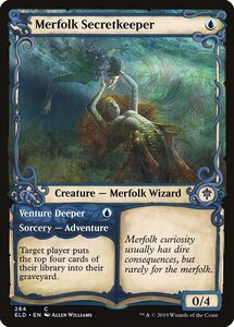 MTG ■青/英語版■ 《マーフォークの秘守り/Merfolk Secretkeeper》▲ショーケース▲ エルドレインの王権 ELD