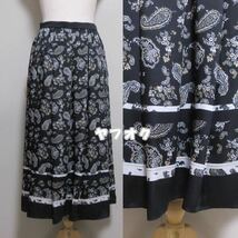 23区【洗える】スカーフパネルプリント スカート(40・Lサイズ) 新品_画像1