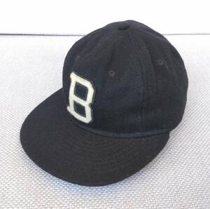 bedwin&the heartbreakers ベースボールキャップ　EBBETS FIELD FLANNELS USA製 ウール BLK ロンハーマン