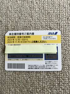 送料無料　ANA航空　全日空　株主優待券1枚　有効期限：2023年12月1日～2024年11月30日