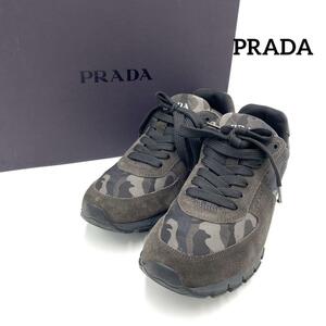 『PRADA』プラダ (6 1/2) スエード カモフラスニーカー