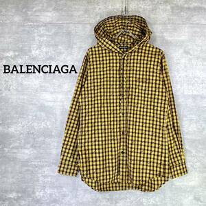 『BALENCIAGA』バレンシアガ (36) フードチェックシャツ