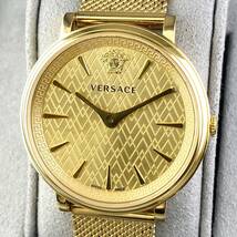 【1円〜】VERSACE ヴェルサーチ 腕時計 メンズ VBP ゴールド文字盤 メデューサ ホワイト文字盤 ラウンドフェイス 可動品_画像1