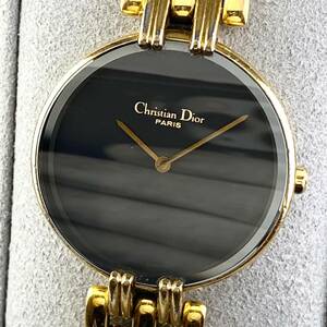 【1円箱付】Christian Dior クリスチャン ディオール 腕時計 レディース バギラ D46-154-2 ブラックムーン ゴールド 正規品