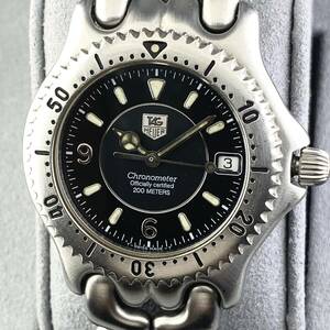 【1円〜】TAG HEUER タグ ホイヤー 腕時計 AT 自動巻 クロノメーター WG5111-P0 セル ブラック文字盤 プロフェショナル 200M デイト 可動品