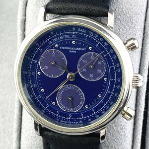 【1円〜】FREDERIQUE CONSTANT フレデリック コンスタント 腕時計 メンズ トリプルカレンダー ネイビー系文字盤 ラウンドフェイス 正規品