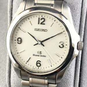 【1円〜】Grand Sieko グランドセイコー GS 腕時計 メンズ 8J55-0010 ホワイト文字盤 ラウンドフェイス 可動品