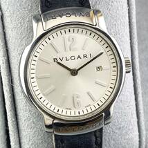 【1円〜】BVLGAR ブルガリ 腕時計 レディース ST29S ソロテンポ ホワイト文字盤 レザー ラウンドフェイス デイト 可動品_画像4