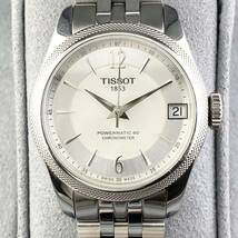 【1円箱付】TISSOT ティソ 腕時計 メンズ AT 自動巻 パワーマティック80 クロノメーター ホワイトシェル文字盤 裏スケ デイト 可動品_画像8