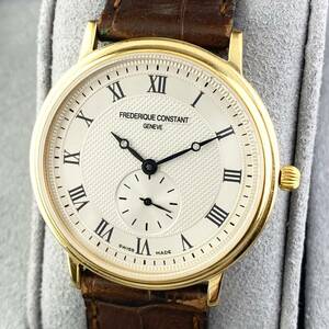 【1円〜】FREDERIQUE CONSTANT フレデリック コンスタント 腕時計 メンズ スモセコ ホワイト文字盤 ゴールド ラウンドフェイス 正規品