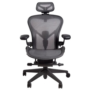 未使用品 新型 Herman Miller ハーマンミラー　アーロンチェア リマスタード フル装備 Bサイズ ヘッドレスト付 原価21万