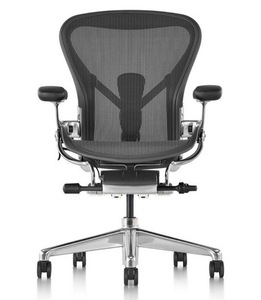 レア 未使用品 新型 Herman Miller アーロンチェア リマスタード グラファイト ポリッシュドアルミニウム フル装備 Cサイズ 原価30.6万