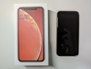 Apple iPhone XR 64GB コーラル ジャンク 液晶破損 au版 SIMロック解除 