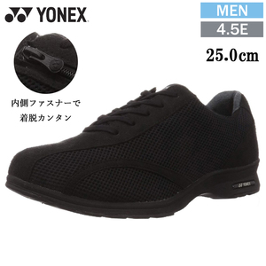 M30AW ブラック 25.0cm ヨネックス YONEX パワークッション ウォーキングシューズ メンズ 靴 幅広 ワイド 4.5E メッシュ ファスナー