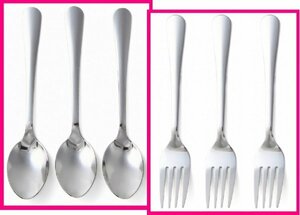 [6 pcs set ]* curry spoon x3* Fork x3:17cm* Family . recommendation cutlery set : camp outdoor *No2