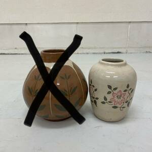 古道具　花瓶　昭和レトロ　陶器　焼き物　アンティーク　ビンテージ　壺 フラワーベース
