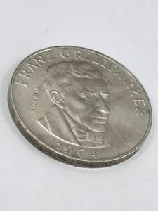 1円スタート 美品 トーン 1964 オーストリア 25シリング銀貨 フランツ・グリルパルツァー 記念銀貨 FRANZ GRILLPARZER ※説明文内画像有り