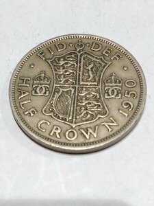 イギリス ハーフクラウン銀貨　1950 HALF CROWN GEORGIVS Ⅵ ジョージ6世