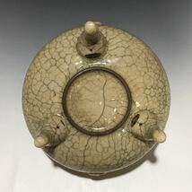 中国美術 唐物コレクター 宋時代 青磁三足香炉 箱付 時代物_画像7