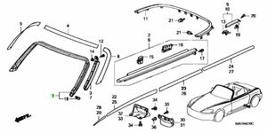 【次回未定】ホンダ 純正 S2000 ウェザー ストリップ 7点 フロントルーフピラー ルーフサイドドアー センターピラー ルーフコーナードアー