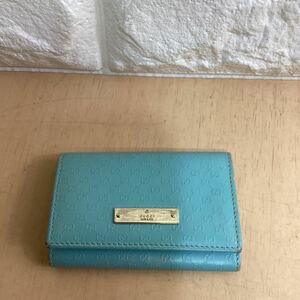 GUCCI ブルー キーケース レデース 人気アイテム グッチ (J-73)