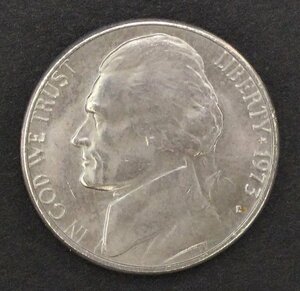 【三】コイン アメリカ 1973年 S Jefferson SMS Jefferson Nickel Flat 直径：約21.2mm、重さ：約5.1ｇ、厚さ：約1.8m　s2996