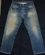 60S LEVIS リーバイス501 BIGE 足長R 濃淡！ 実寸W33～34インチ ゴールデンサイズ リペア済み ヴィンテージ [501XX.502.505.606.66_画像6