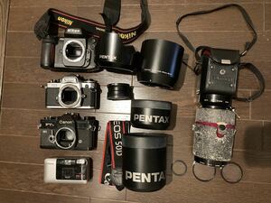 ジャンクまとめ #486-3 #2073-1 キヤノン Canon FTb QL / ニコン Nikon FE2 / F100 / コニカ Konica BiG mini / ペンタックス PENTAX 他