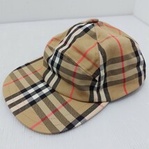 D(1109i1) バーバリー Burberry キャップ 帽子 コットン ノバチェック バーバリーチェック ユニセックス 男女兼用 ★難あり _画像1