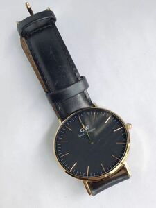 北(k230724c-2) ダニエルウェリントン Daniel Wellington レザーベルト 腕時計 メンズ 男性 時計 不動 現状品 ジャンク 黒文字盤 ブラック