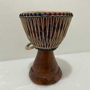 Dハ(1109s8) ジャンベ 民族楽器 打楽器 高さ約21cm