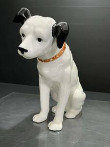 D(1115k3) NIPPER ニッパー 犬 置物 ビクター 陶器 インテリア 高さ約22cm