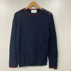 [定価10~15万円] [GUCCI表参道店で購入] [着用4,5回] size 46 | GUCCI | コットン ニット | ネイビー/レッド | グッチ | COTTON KNIT