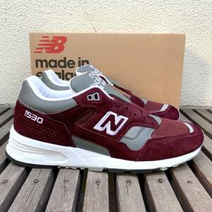 展開店舗限定 UK製 NEW BALANCE M1530BUR BURGUNDY US8D 26cm M1500 30th記念 スエード 新品 イギリス英国製 バーガンディ×グレー