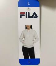 新品 L ★ FILA フィラ レディース スウェット パーカー 裏起毛 オフホワイト グレー ロゴ刺繍 ワンポイント フーディ トレーナー フリース_画像8