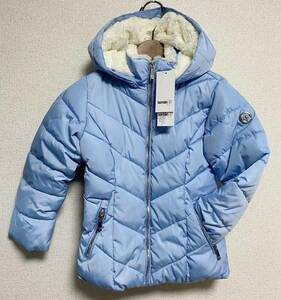  новый товар 120 * затраты koKensie Girl Kids с хлопком жакет бледно-голубой обратная сторона боа с капюшоном талон ji- девушки .... внешний пальто синий 110 115