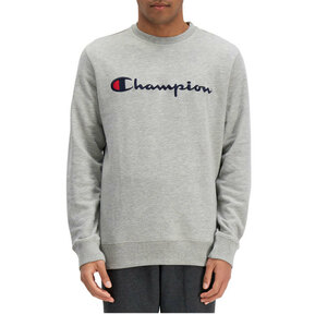 新品 XL ★ Champion チャンピオン メンズ スウェット シャツ 刺繍 ロゴ US-L グレー コストコ ビッグロゴ トレーナー 部屋着 トレーニング