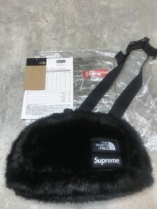 Supreme THE NORTH FACE Faux Fur Waist Bag ウエストバッグ ブラック TNF ノースフェイス　ファー　美品　定価以下　