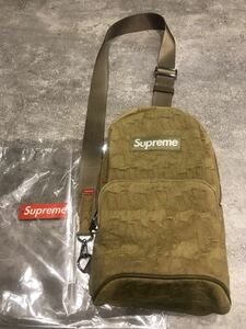 supreme fat tip jacquard denim sling bag ワンショルダー ボディバッグ スリングバッグ　olive 