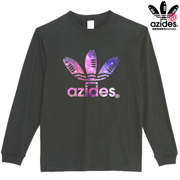 【azides黒S】アジデスコスモロングTシャツ おもしろロンT 長袖 魚釣り プレゼント 新品 送料無料